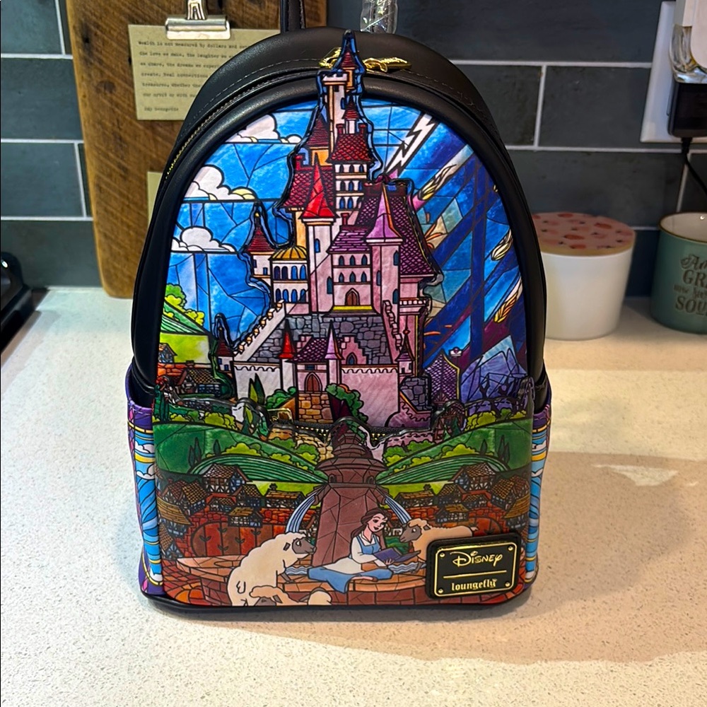 Loungefly Princess Castle Series Belle Mini Backpack. NWT